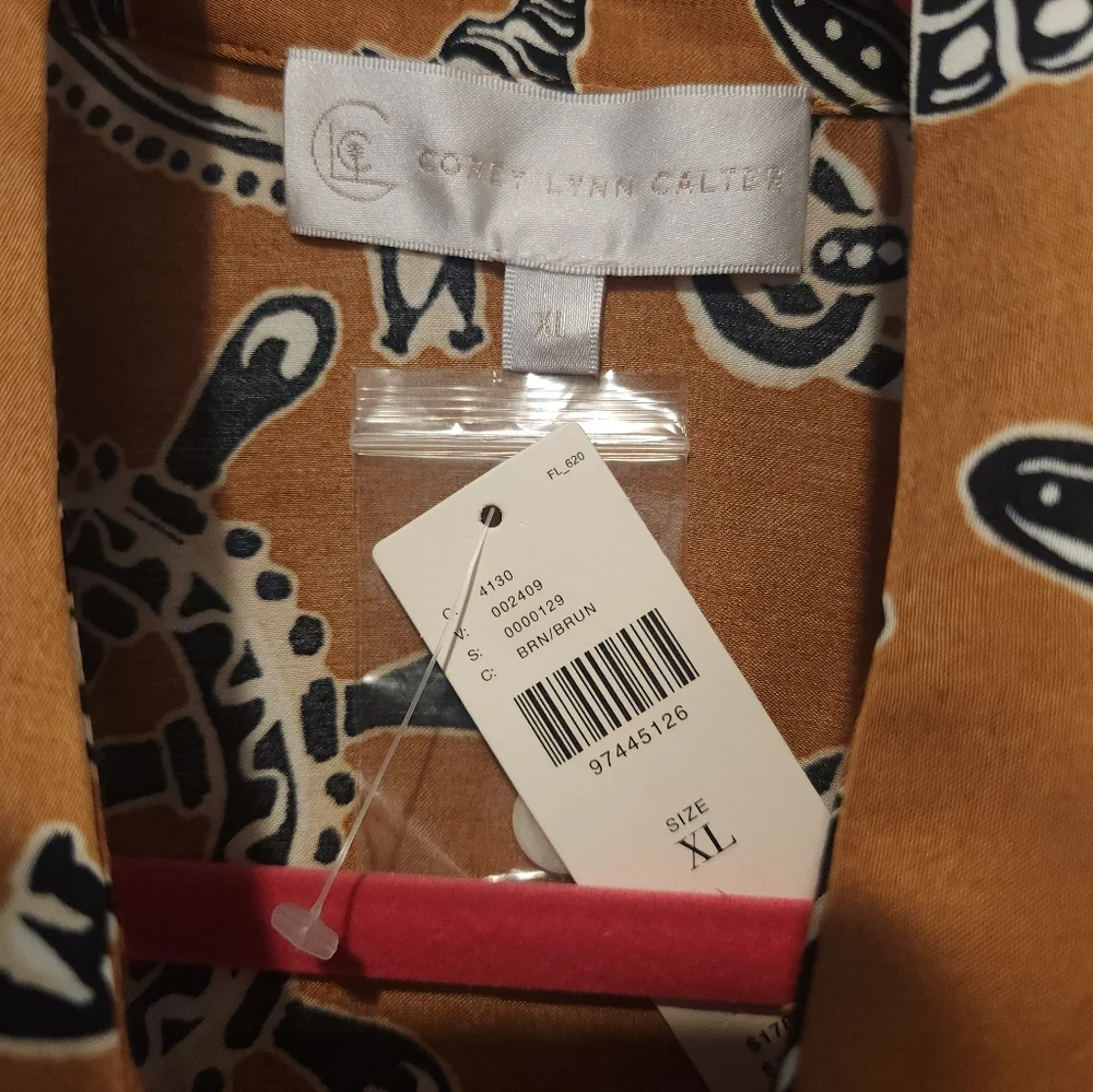 Brown Patterned Button-Up Shirt Dress - Picture 4 of 8